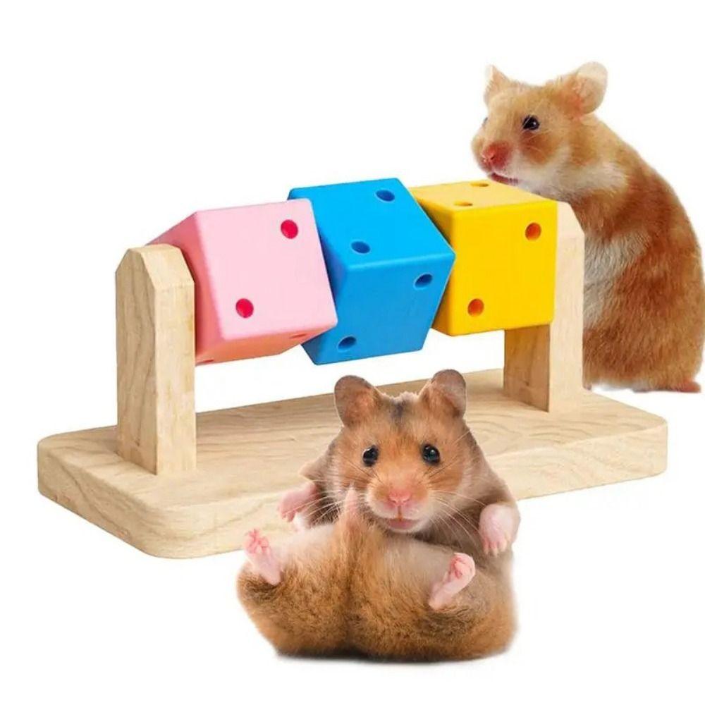 Деревянные жевательные кубики для домашних животных, забавные жевательные кубики для хомяков, жевательные игрушки для морских свинок, избавляющие от скуки разноцветный